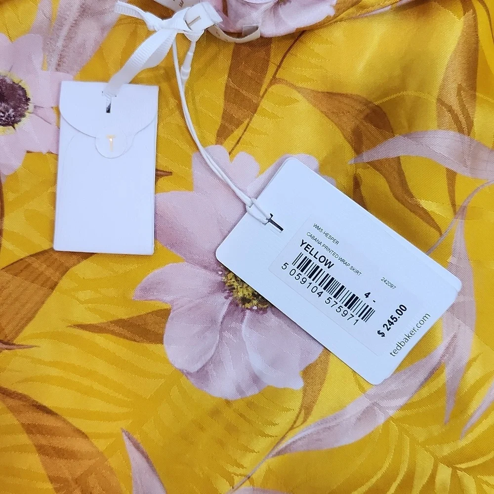 Ted Baker Cabana Wrap Skirt Floral Print A-Line Midi Summer Luxury Dressy - Picture 8 of 8